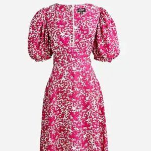 J. Crew Collection Puff Sleeve Maxi Dress in Festival Pink Size 10